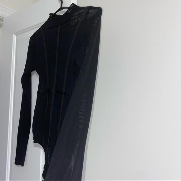 Black See-Through Long-Sleeve Body Suit - Picture 12 of 12